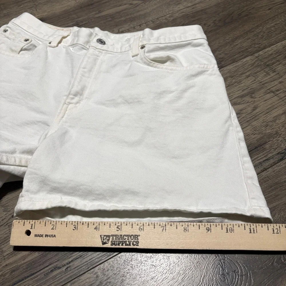 Levis Denim Shorts Women 11‎ White Good Vintage High Waisted 100% Cotton 4015